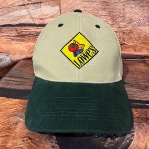 Otto Hat Baseball Cap Men's One Size Adjustable Lowe's Logo Beige Green Cotton